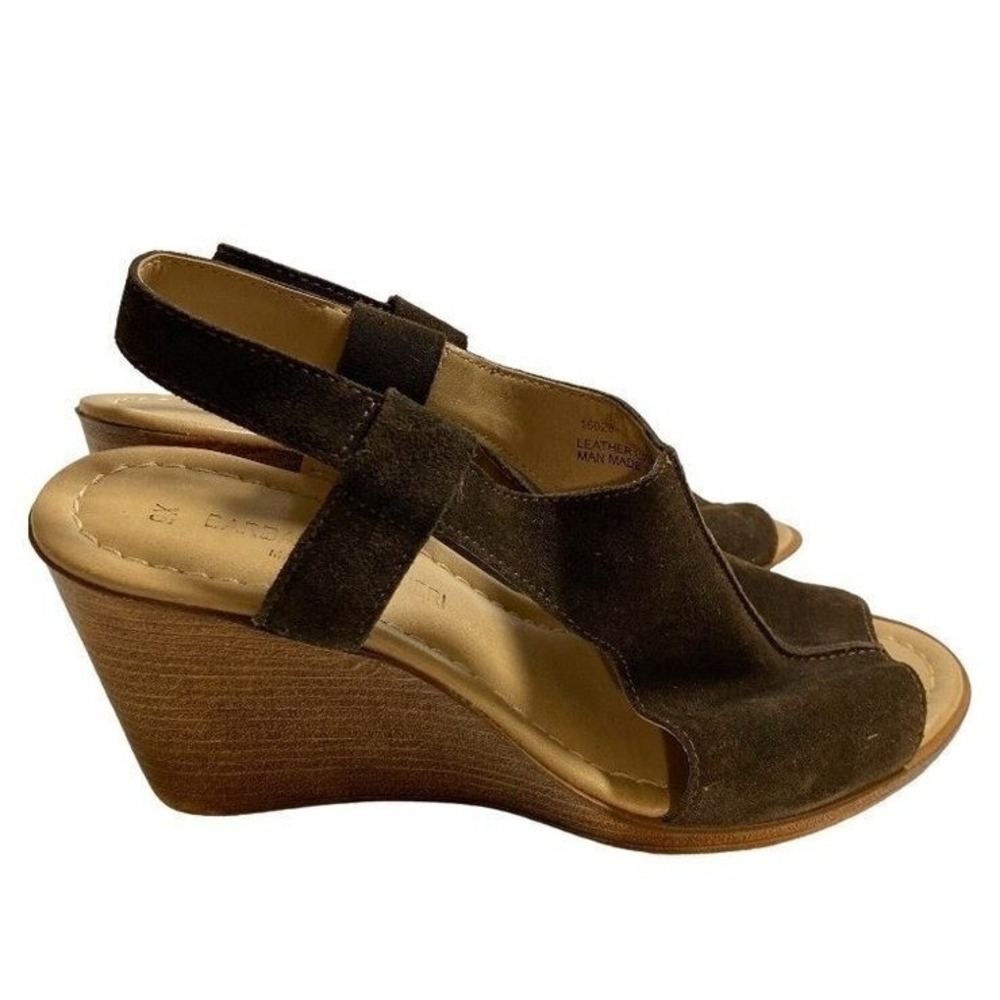 Barbara Barbieri Italy Chocolate Suede‎ Leather Wedge Sandals Shoes size  9